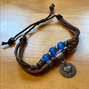 3/$10 jewelry: Charm Bracelet with Leather Band